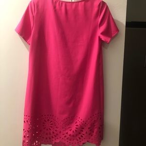 Pink dress with scalloped edges